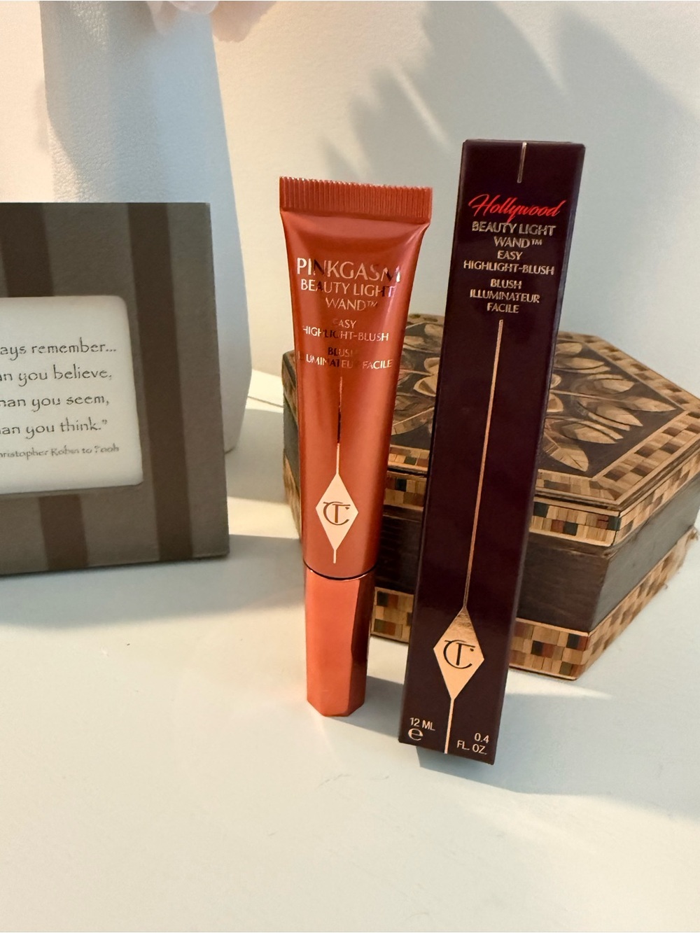 New in Box! Charlotte Tilbury BEAUTY LIGHT WAND in PINKGASM SUNSET